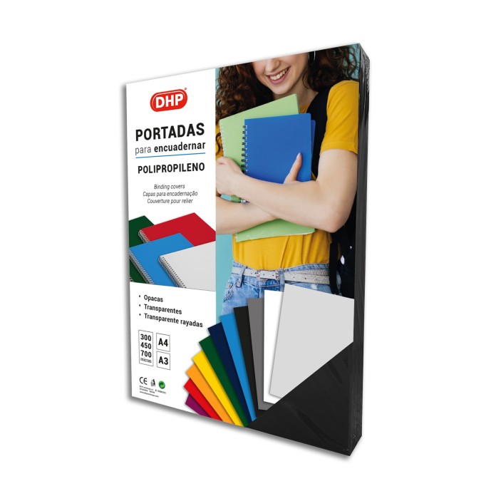 PORTADA POLIPROPILENO 450 MICRAS A4 4.NEGRO P/25
