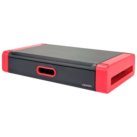 Soporte deluxe para monitores rojo con cajón