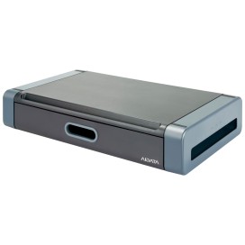 Soporte deluxe para monitores gris con cajón