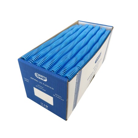 Espiral Plástico 6:1, 16 mm, A4, C/100, 22. Azul Océano