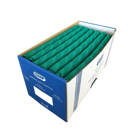 Espiral de plástico 5: 1, 12 mm, A4, C / 100, 24. Verde Esmeralda